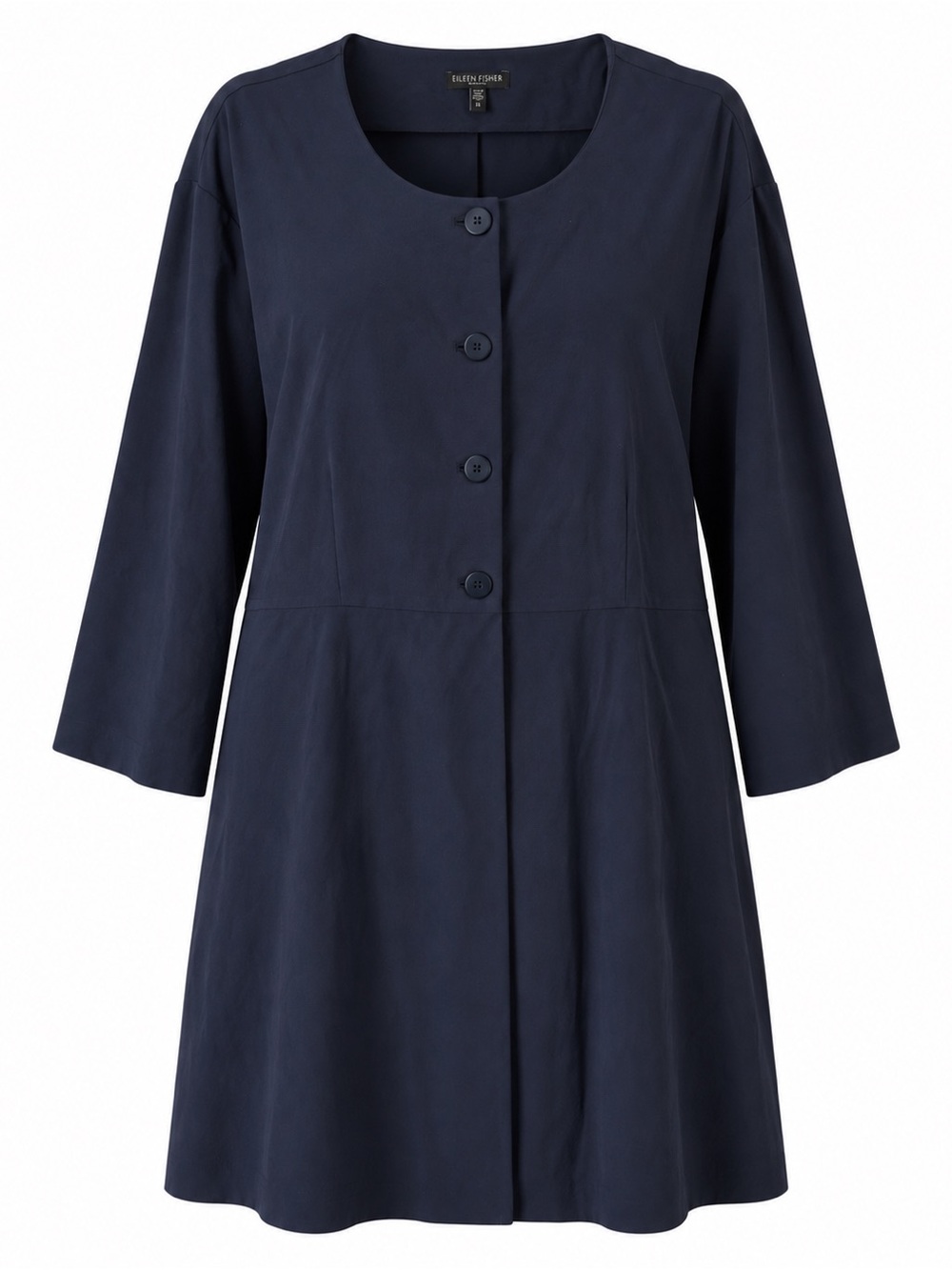 Eileen Fisher Stretch Crepe Long Jacket Tunic 3X Navy Minimalist